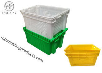 Kolorowe perforowane plastikowe skrzynie do pakowania z tworzywa sztucznego 630 * 420 * 315 Mm HDPE