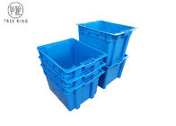 Kwadratowe plastikowe pojemniki na ryby z pokrywkami Food Grade 505 * 410 * 320 Mm Blue / Grey