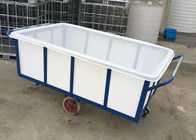 K1200L Prostokątny handlowy wózek z tworzywa sztucznego do prania na kółkach do przemysłowej wilgotnej bielizny
