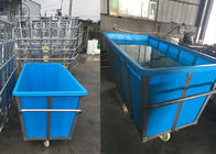 Ciężkie mokre lub suche ładunki Poly Box Truck, mobilny wózek do prania przemysłowego na kółkach