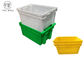 Kolorowe perforowane plastikowe skrzynie do pakowania z tworzywa sztucznego 630 * 420 * 315 Mm HDPE