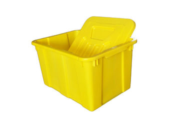 Żółte kolorowe plastikowe pojemniki na śmieci z pokrywkami do komercyjnego recyklingu