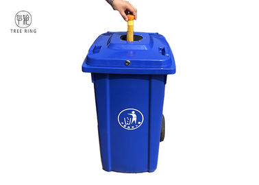 Recykling na zamówienie Lokalny kosz na śmieci Kosz na kółkach 240l Niebieski Z zamknięciem na butelki