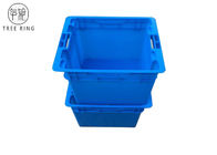 Kwadratowe plastikowe pojemniki na ryby z pokrywkami Food Grade 505 * 410 * 320 Mm Blue / Grey