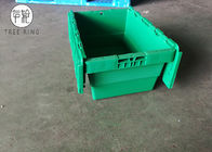 Zielone plastikowe pudełka do przechowywania z pokrywkami Z zawiasami, mocowane pokrywki Pojemnik 500 X 330 X 236 mm