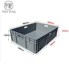 800 * 600 * 230 Mm Euro Plastikowe pudełka do przechowywania tacek do przechowywania w przemyśle