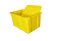 Żółte kolorowe plastikowe pojemniki na śmieci z pokrywkami do komercyjnego recyklingu