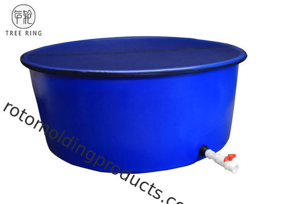 1000-galonowy pionowy płaski niebieski staw rybny PE do pływania na gowing sumach chińskich